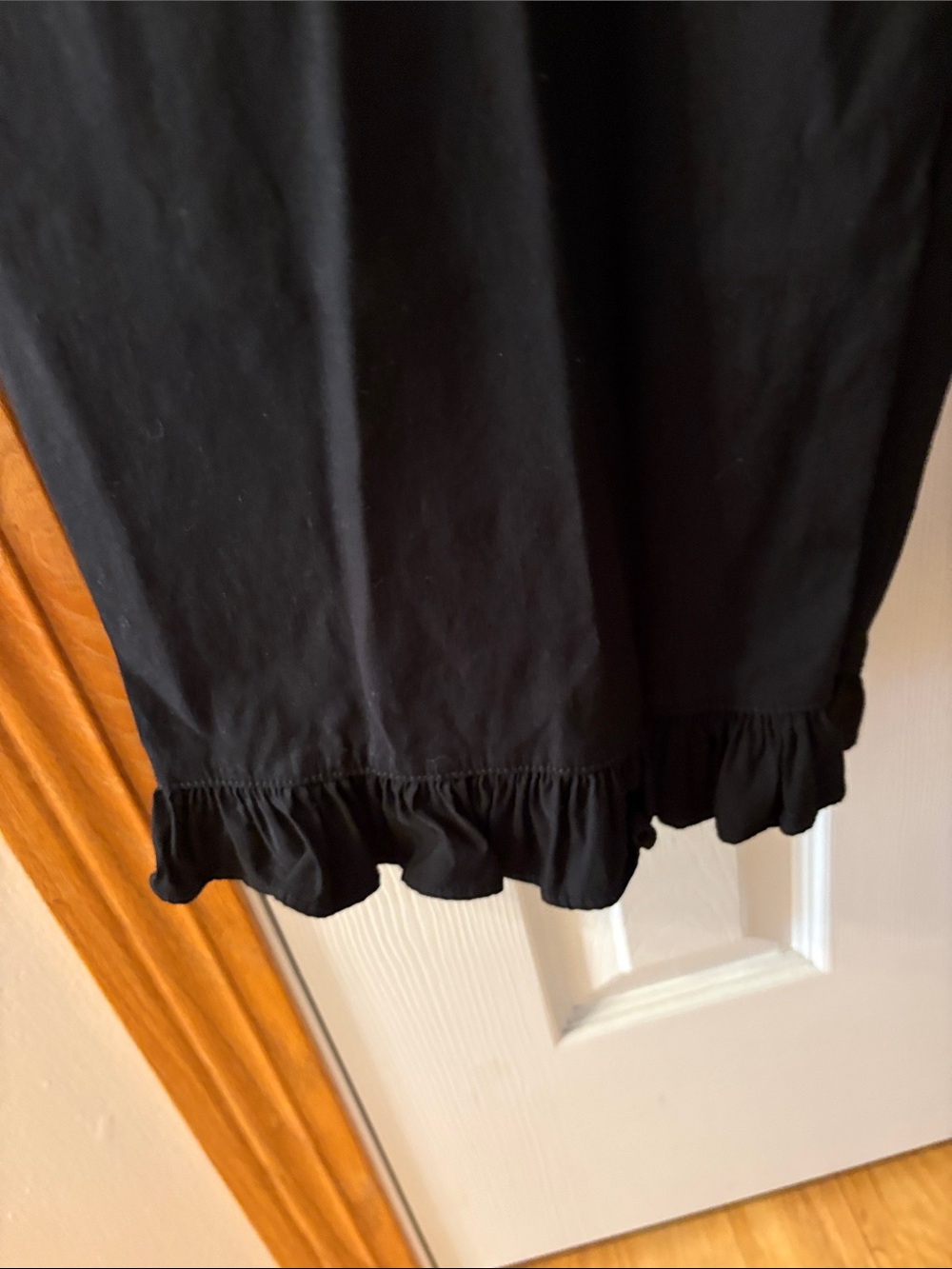 Maeve Black Wide-Leg Sweatpants with Ruffle Hem - Picture 5 of 8